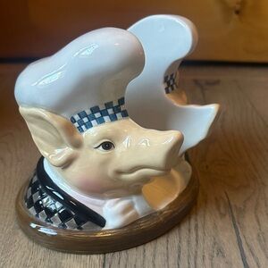 Department 56 Jam Bon Pig Design Ceramic Napkin Holder